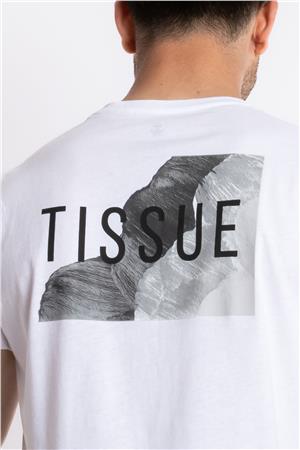 ADAM BOXES Baskılı O-Yaka T-shirt Tissue - Beyaz