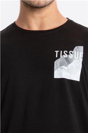 ADAM BOXES Baskılı O-Yaka T-shirt Tissue - Siyah