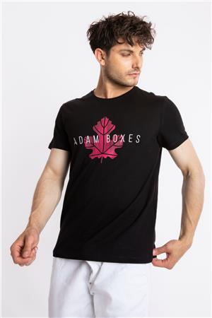 ADAM BOXES Baskılı O-Yaka T-shirt Anillo - Siyah (Macenta Baskılı)