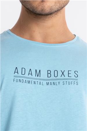 ADAM BOXES Baskılı O-Yaka T-shirt Girasol - Açık Mavi