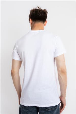 ADAM BOXES Baskılı O-Yaka T-shirt Apiso - Beyaz