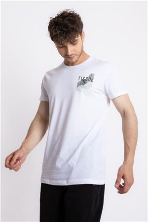 ADAM BOXES Baskılı O-Yaka T-shirt Tissue - Beyaz