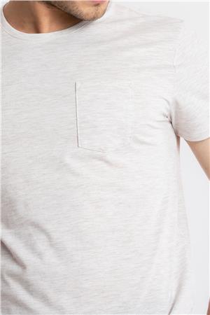 ADAM BOXES O-Yaka Cepli T-shirt Bolsillo - Kahve Melanj