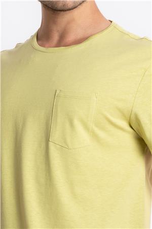 ADAM BOXES O-Yaka Cepli T-shirt Bolsillo - Açık Haki