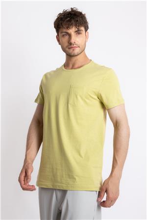 ADAM BOXES O-Yaka Cepli T-shirt Bolsillo - Açık Haki