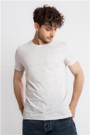 ADAM BOXES O-Yaka Cepli T-shirt Bolsillo - Kahve Melanj