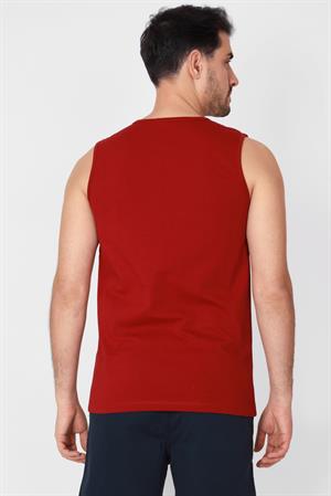 ADAM BOXES O-Yaka Kolsuz T-shirt Cuerposino - Bordo