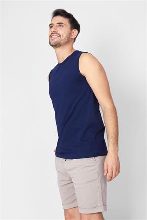ADAM BOXES O-Yaka Kolsuz T-shirt Cuerposino - Parlament Mavisi