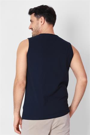 ADAM BOXES O-Yaka Kolsuz T-shirt Cuerposino - Lacivert