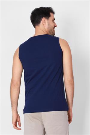 ADAM BOXES O-Yaka Kolsuz T-shirt Cuerposino - Parlament Mavisi