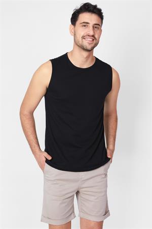 ADAM BOXES O-Yaka Kolsuz T-shirt Cuerposino - Siyah