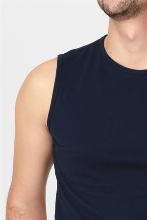 ADAM BOXES O-Yaka Kolsuz T-shirt Cuerposino - Lacivert