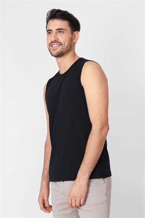 ADAM BOXES O-Yaka Kolsuz T-shirt Cuerposino - Siyah