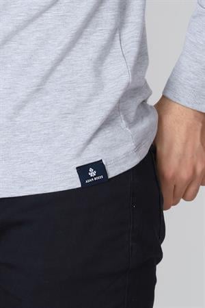 ADAM BOXES O Yaka Uzun Kollu T-shirt NP-Dolargo - Açık Gri