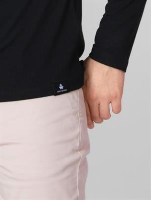 ADAM BOXES O Yaka Uzun Kollu T-shirt NP-Dolargo - Siyah