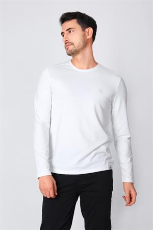 ADAM BOXES O Yaka Uzun Kollu T-shirt NP-Dolargo - Ekru