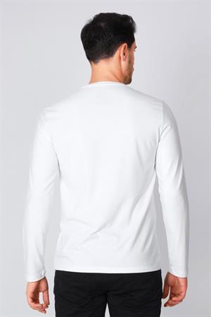 ADAM BOXES O Yaka Uzun Kollu T-shirt NP-Dolargo - Ekru