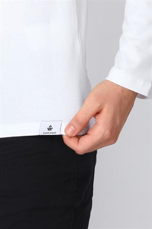 ADAM BOXES O Yaka Uzun Kollu T-shirt NP-Dolargo - Ekru