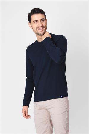 ADAM BOXES O Yaka Uzun Kollu T-shirt NP-Dolargo - Lacivert