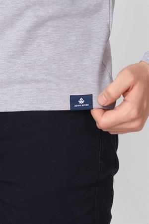 ADAM BOXES V Yaka Uzun Kollu T-shirt NP-Trelargo - Kahve Melanj