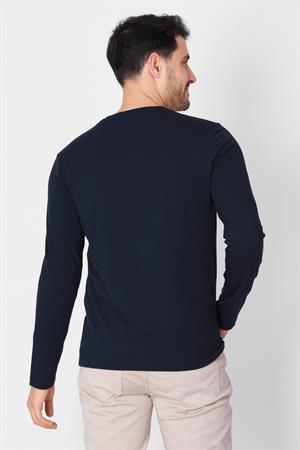 ADAM BOXES V Yaka Uzun Kollu T-shirt NP-Trelargo - Lacivert