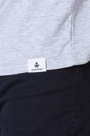 ADAM BOXES V Yaka Uzun Kollu T-shirt NP-Trelargo - Açık Gri