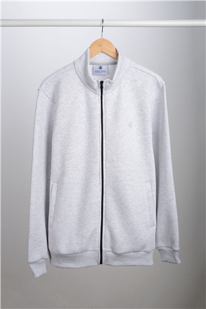 ADAM BOXES Dik Yaka Fermuarlı Sweatshirt N-Karianda - Açık Gri