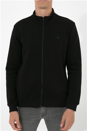 ADAM BOXES Dik Yaka Fermuarlı Sweatshirt N-Karianda - Siyah