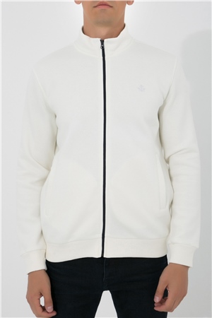 ADAM BOXES Dik Yaka Fermuarlı Sweatshirt N-Karianda - Ekru