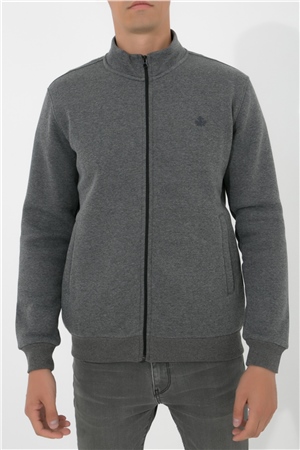 ADAM BOXES Dik Yaka Fermuarlı Sweatshirt N-Karianda - Antrasit