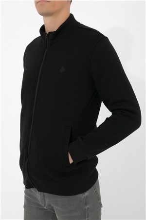 ADAM BOXES Dik Yaka Fermuarlı Sweatshirt N-Karianda - Siyah