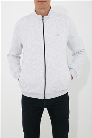 ADAM BOXES Dik Yaka Fermuarlı Sweatshirt N-Karianda - Açık Gri