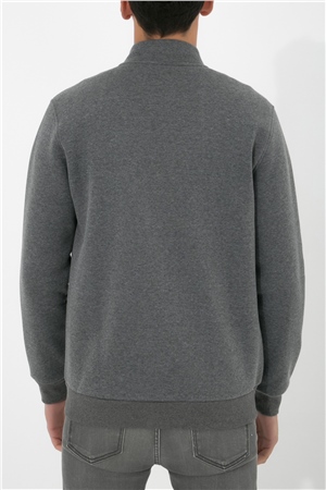 ADAM BOXES Dik Yaka Fermuarlı Sweatshirt N-Karianda - Antrasit