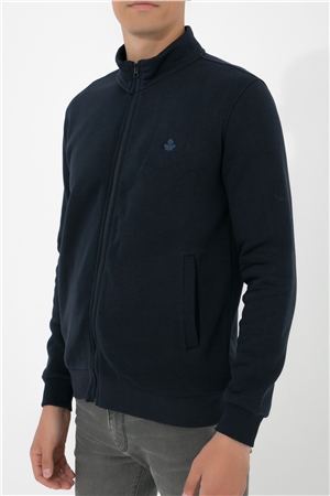 ADAM BOXES Dik Yaka Fermuarlı Sweatshirt N-Karianda - Lacivert