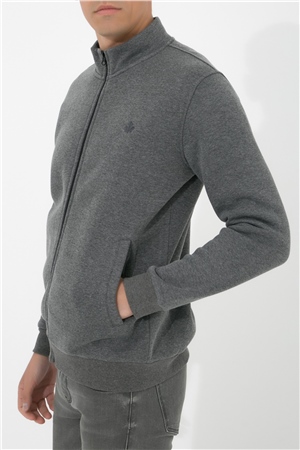 ADAM BOXES Dik Yaka Fermuarlı Sweatshirt N-Karianda - Antrasit