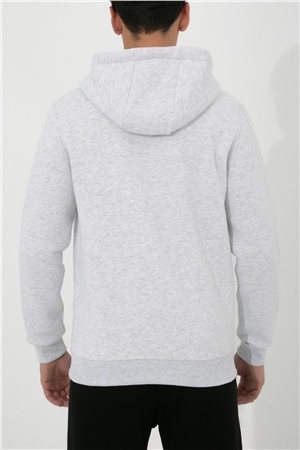 ADAM BOXES Fermuarlı Kapüşonlu Sweatshirt N-Halicarna - Açık Gri