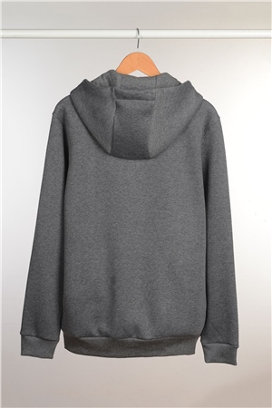 ADAM BOXES Fermuarlı Kapüşonlu Sweatshirt N-Halicarna - Antrasit