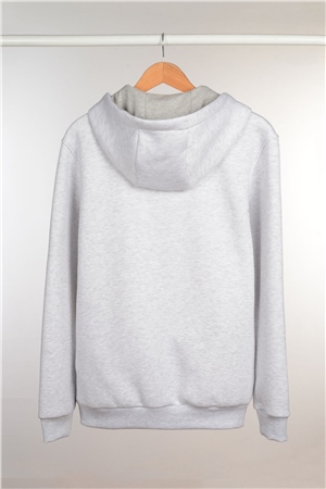 ADAM BOXES Fermuarlı Kapüşonlu Sweatshirt N-Halicarna - Açık Gri