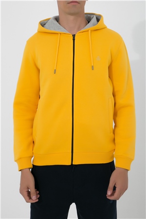 ADAM BOXES Fermuarlı Kapüşonlu Sweatshirt N-Halicarna - Sarı