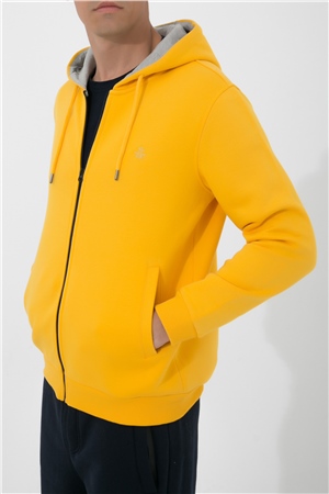 ADAM BOXES Fermuarlı Kapüşonlu Sweatshirt N-Halicarna - Sarı