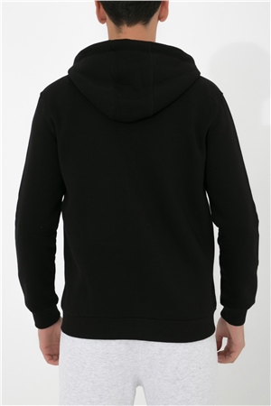 ADAM BOXES Fermuarlı Kapüşonlu Sweatshirt N-Halicarna - Siyah