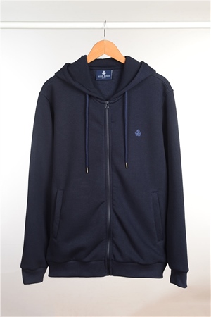ADAM BOXES Fermuarlı Kapüşonlu Sweatshirt N-Halicarna - Lacivert