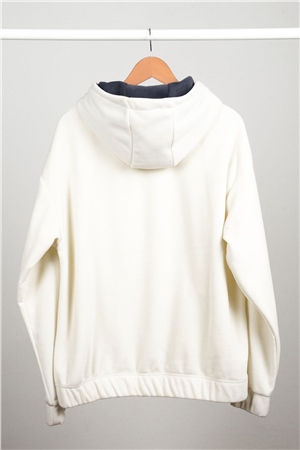 ADAM BOXES Oversize Kapüşonlu Polar Sweatshirt N-Myndo - Ekru