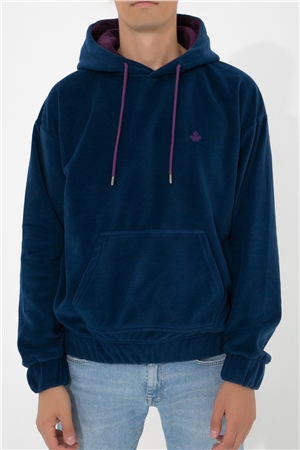 ADAM BOXES Oversize Kapüşonlu Polar Sweatshirt N-Myndo - Lacivert