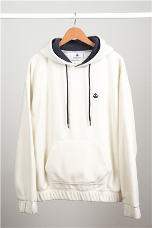 ADAM BOXES Oversize Kapüşonlu Polar Sweatshirt N-Myndo - Ekru