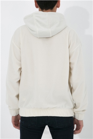 ADAM BOXES Oversize Kapüşonlu Polar Sweatshirt N-Myndo - Ekru