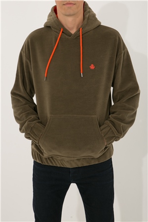 ADAM BOXES Oversize Kapüşonlu Polar Sweatshirt N-Myndo - Haki