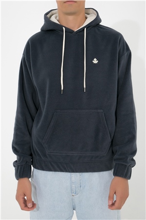 ADAM BOXES Oversize Kapüşonlu Polar Sweatshirt N-Myndo - Füme