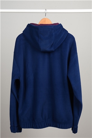 ADAM BOXES Oversize Kapüşonlu Polar Sweatshirt N-Myndo - Lacivert