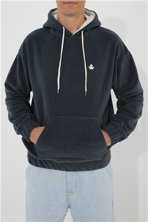 ADAM BOXES Oversize Kapüşonlu Polar Sweatshirt N-Myndo - Füme